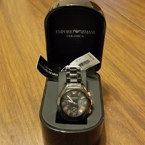 NEW EMPORIO ARMANI BLACK CERAMIC WATCH